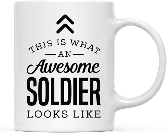 Andaz Press 11oz. Ceramic Coffee Tea Mug Thank You Gift, This is What an Awesome Soldier Looks Like, 1-Pack, Birthday Christmas Gift Ideas Coworker Him Her, Includes Gift Box