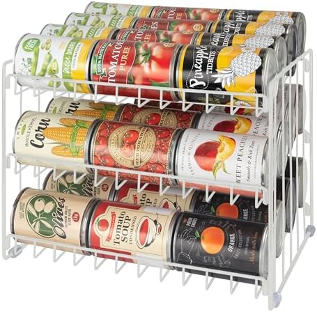 Kitchen Details 3 Tier Can Storage Organizer Rack in White - Image 4