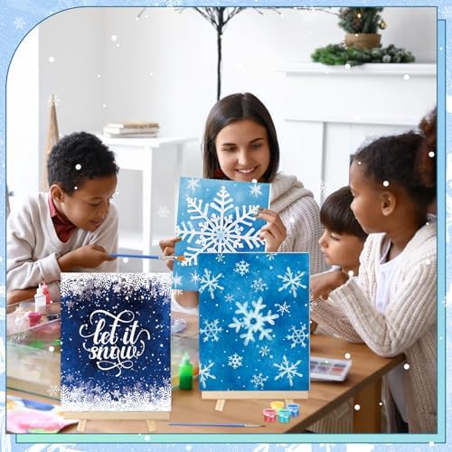Zhanmai 12 Set Paint and Sip Kit for Adult 8''x10'', Winter Snowflake - Image 5