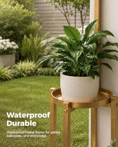 Bamworld Hanging Plant Stand Metal Plant Holder for Multiple Plants Gold - Image 5