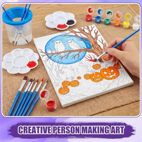 Sherr 140 Pcs 20 Set Pre Drawn Canvas Painting Kit, Halloween Style - Image 5