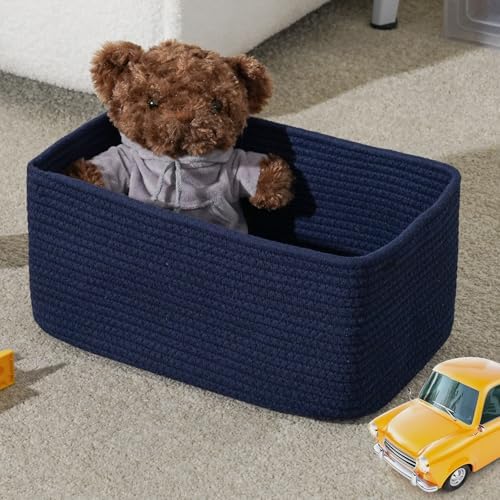 3 Pack Storage Baskets for Organizing, 13.7×9.5×6.3", Navy Blue - Image 5
