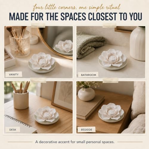 Passive Diffuser for Essential Oil-Ceramic Diffuser (White Lotus) - Image 6