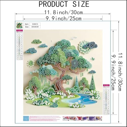 5D Diamond Art Kits for Adults,Tree Diamond Painting Kits 12 x 12 inch - Image 5