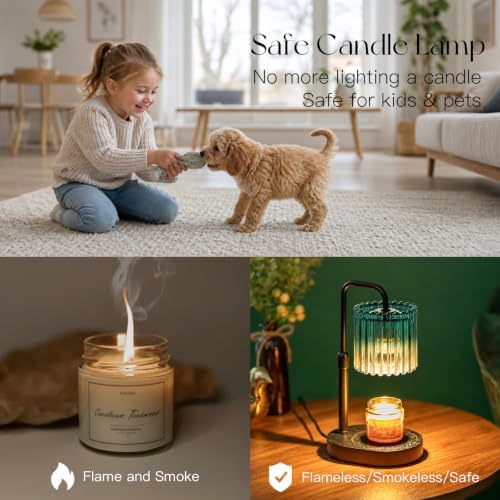 Candeldo Candle Warmer Lamp with Timer: Green Yellow Wax Melt Warmer - Image 4