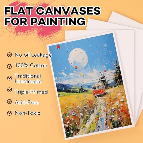 ESRICH 120 Pack 5x7 Inch Small Canvases for Painting, Painting Canvas 5x7 Inch Cotton Primed Acid Free Mini Blank Canvas Panels for Oil Paint,Watercolor,Acrylic Paint, Gouache, Tempera - Image 3