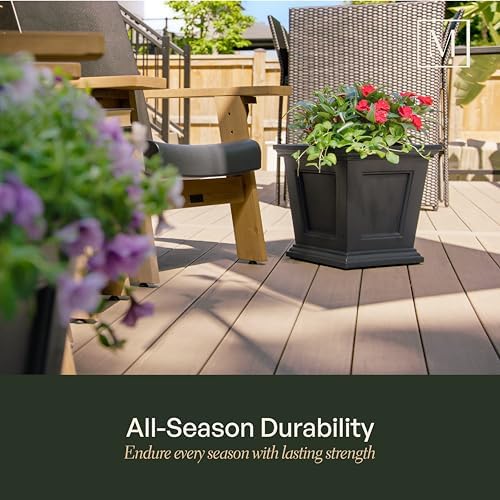 Mayne Fairfield 16in Self-Watering Square Planter, Black - Image 4