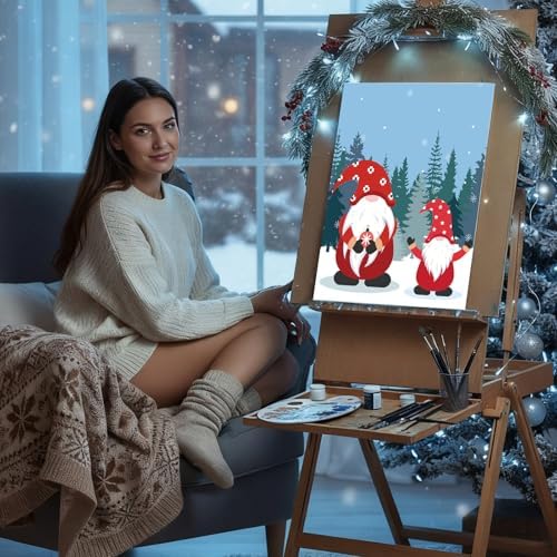 Sherr 12 Pcs Pre Drawn Canvas for Adults,Winter Xmas,8 x 10 Inch - Image 6