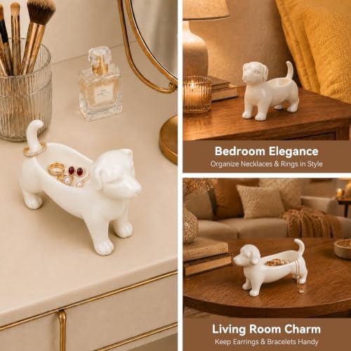 Dog Mom Gifts for Women - Ceramic Dog Ring Holder Dish for Jewelry - Image 3