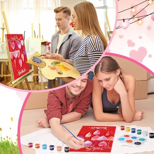 Zhanmai 72 Pcs 12 Sets Sip and Paint Kit Pre Drawn Canvas for Painting 8" x 10" Paint Party Canvas Painting Pre Printed Canvases for Party Favor DIY Virtual Adult's Date Night(Classic Style) - Image 5