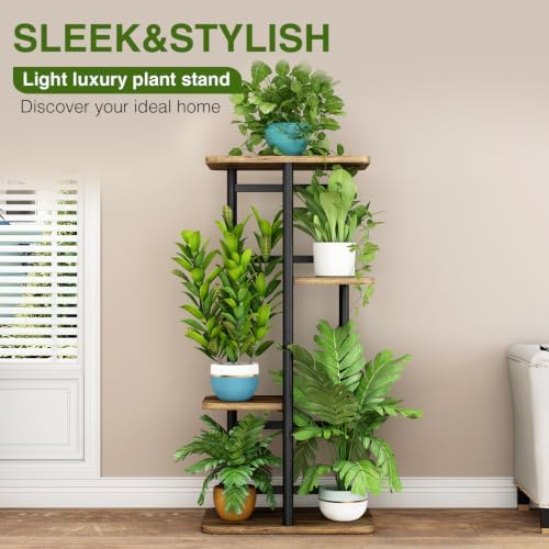 LINZINAR Plant Stand Indoor 4 Tier Metal Corner Tall Flower Shelf - Image 3