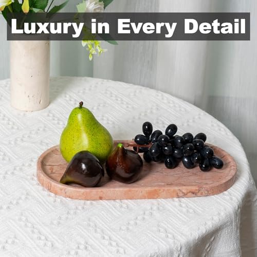 Koville Norway Natural Marble Tray, 12"x6" Vanity Decorative Tray for Countertop, Catchall Tray for Perfume, Candles, Jewelry Dish - Image 6