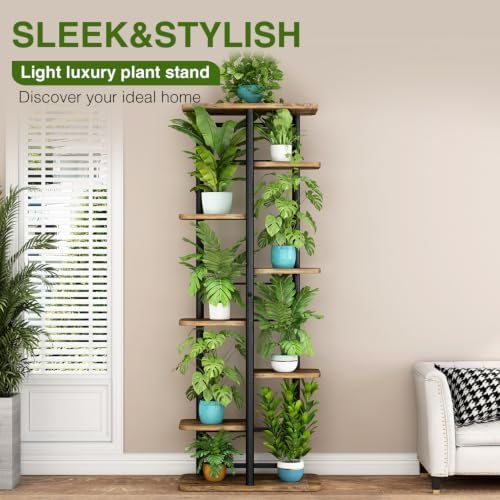 LINZINAR Plant Stand Indoor 8 Tier Metal Corner Tall Flower Shelf - Image 3