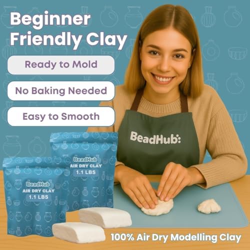 Pottery Kit for Beginners 2.2Lbs Air Dry Clay for Adults with Sculpting Tools, Paint, Glaze, Air-Dry Modeling Clay Molding, Sculpt & Painting Set, Hobby Date Night DIY Art Craft Kits -Standard (White) - Image 3