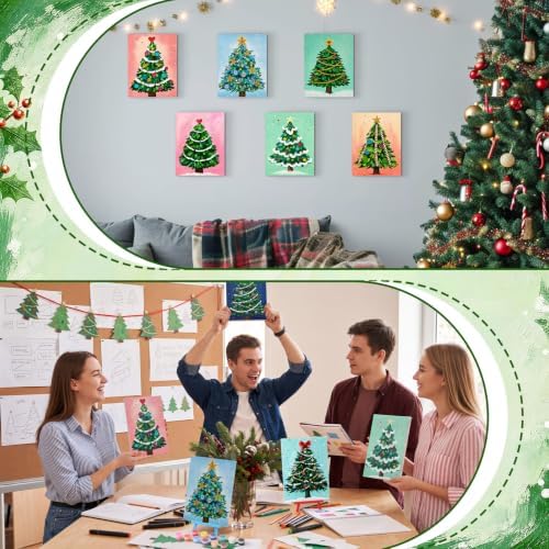 Blosssound 10 Set Christmas Pre Printed Canvas for Painting 5x7, Colorful - Image 6
