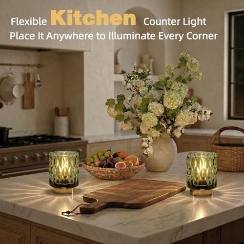 Battery Operated Table Lamp Timer, Small Cordless Lamps Decorative, 2 Green - Image 3
