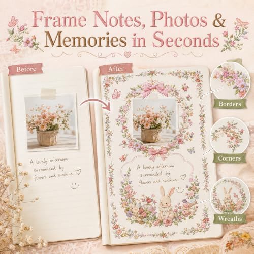 2 Pack PET & Washi Sticker Books for Junk Journaling, Collage Supplies - Image 6