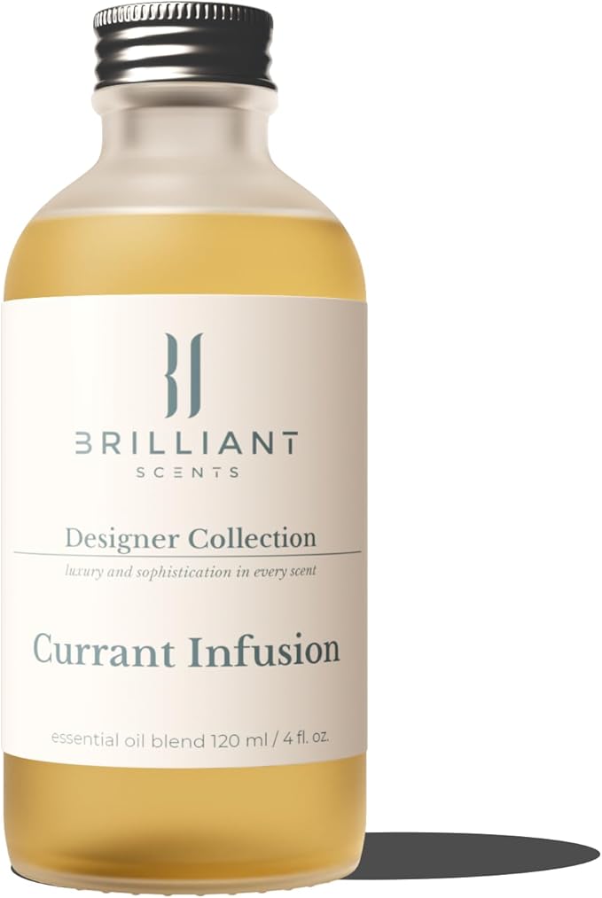 Brilliant Scents Currant Infusion Fragrance Oil 120ml - Premium Diffuser Oil for Home, Office, Hotels - Long Lasting, Plant-Based, Meets IFRA Standards, USA-Made - Red Currant, Citrus, Vanilla