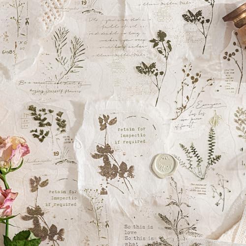 Alideco 120pcs Scrapbook Stickers Vintage Plants and Flowers Scrapbooking Junk Journal Crafts Embelishment Decoration Stickers (menglonghuacao) - Image 5