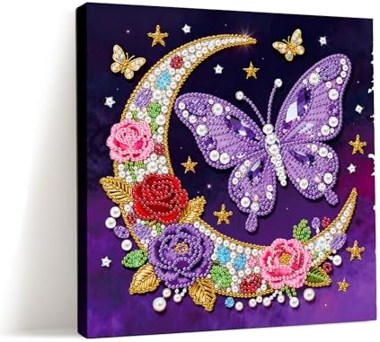 ARTopet DIY Pearl Painting Kit with Frame Gemstone Pearl Diamond Dots Beads Canvas Art Craft for Adult Beginners Display for Tabletop and Wall Mounting Home Decor-Moon02 by ARTopet
