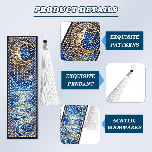 8 Pack Diamond Painting Bookmark, Diamond Art Bookmarks DIY Kit for Adult - Image 4
