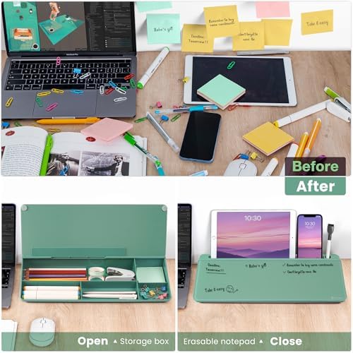 Varhomax Glass Desk Whiteboard with Storage - Image 6