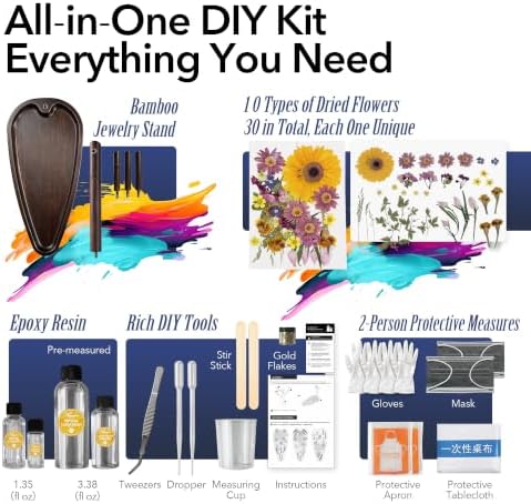 Auraeve All-in-One DIY Resin Craft Kit - Flower Jewelry Stand for Adults - Image 2