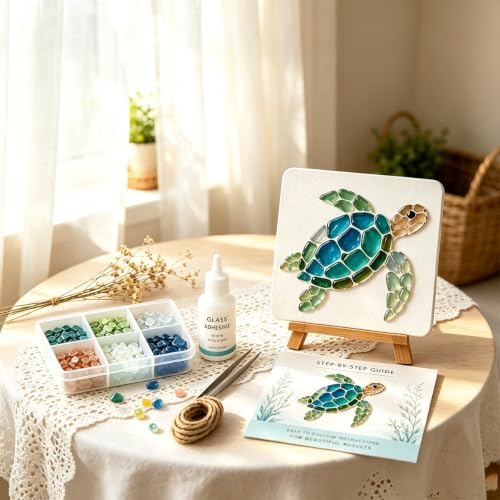 Garden Flowerpot Mosaic Art Kit Floral,Mosaic Art Kits for Adults，Style B - Image 3
