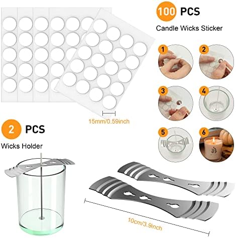 Soy Candle Wax for Candle Making, 10l bs Natural Soy Candle Flakes, Premium Soy Wax for Candle Making, 100 Cotton Candle Wicks, 100 Wick Stickers, & 2 Wicks Holder - Image 5