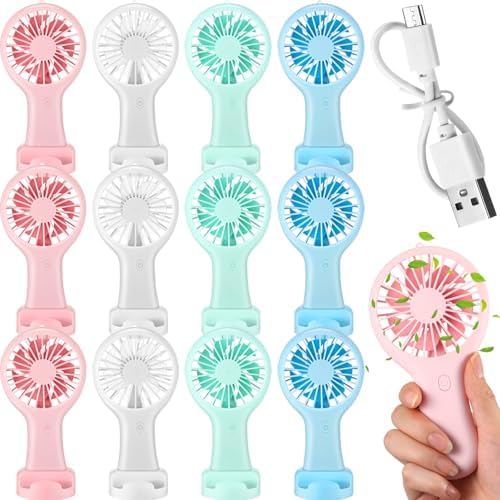 Woanger 12 Pcs Mini Handheld Fan,Vibrant Colors by Woanger