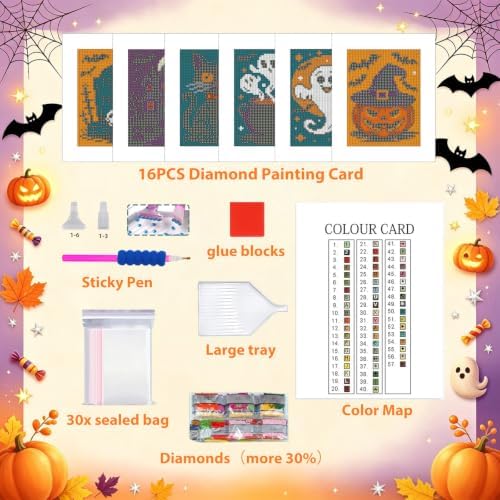 6 Pcs Small Diamond Art Kits Halloween Ghost Diamond Art Kits for Adults - Image 4