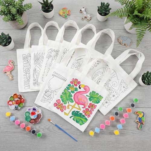 Aliceset 16 Pcs Color Your Own Bag Tote Bag Painting - Image 4