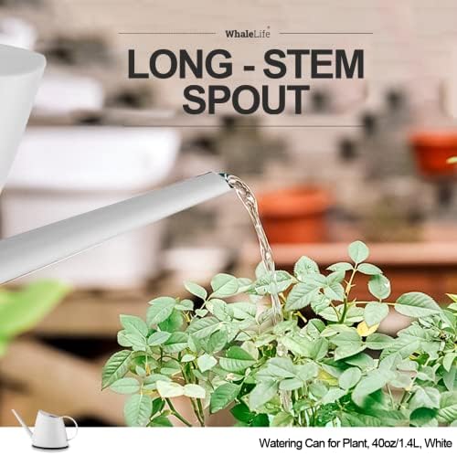 Small Indoor Plant Watering Can Long Spout 1.4L White - Image 4