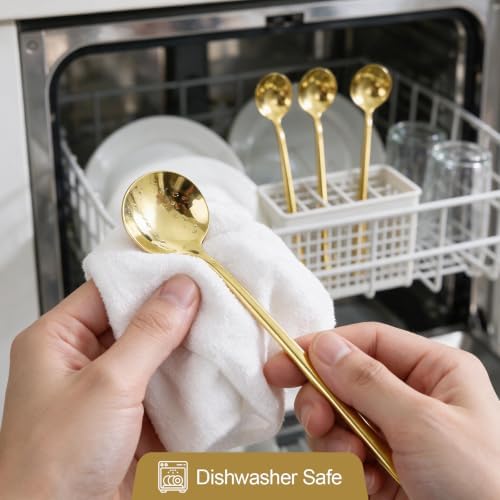 4-Pack Gold Coffee Spoons, 6.7’’ Long Handle Teaspoons - Image 5