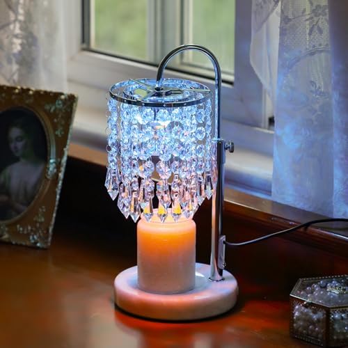 Candle Warmer Lamp with Timer Dimmer and 3 Bulbs, Lamp Candle Warmer with Marble Base,Wax Melt Warmer for Jar Candles, Birthday Gifts for Women Mom, House Warming Gifts New Home Decor by CandleWarmerLampwithTimer