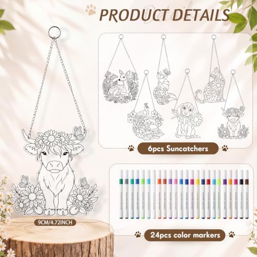 30 Pcs Suncatchers Crafts Kit DIY Paint Art,Animal - Image 2