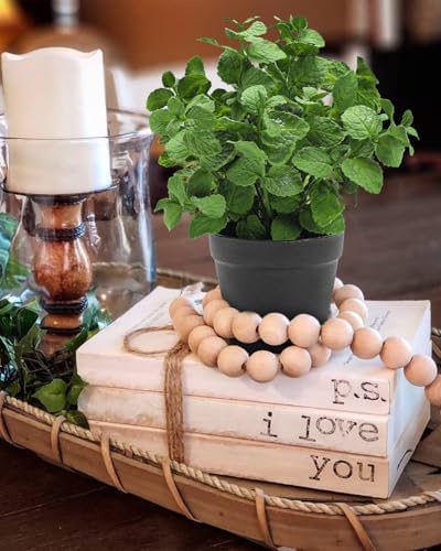 Coferset Small Fake Plants Mint Artificial Potted Plants,Green - Image 5