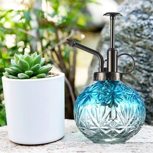 Spray Bottle for Plants, Plant Mister Spray Bottle, Glass Plant Mister Spray Bottle, Embossed Vintage Glass Watering Can, Succulent Watering Bottle with Top Pump for Outdoor (KK) - Image 4