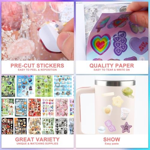 800Pcs Japanese Sticker Book for Journaling Adult, Cute Scrapbook Stickers - Image 3
