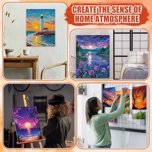 Sherr 140 Pcs 20 Set Pre Drawn Canvas Painting Kit, Sunsets - Image 4