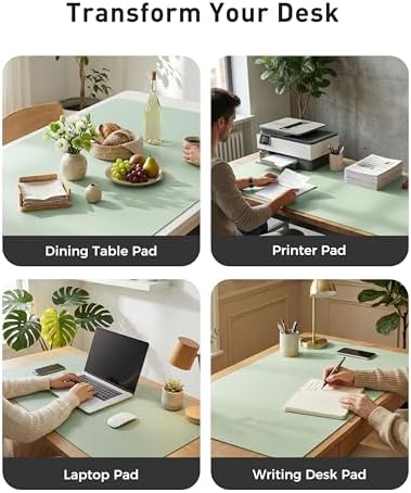 Aothia Faux Leather Desk Mat - Large Mouse Pad, Non-Slip PU Leather Blotter, Waterproof Writing Surface for Office and Home (Aqua, 63" x 17") - Image 6