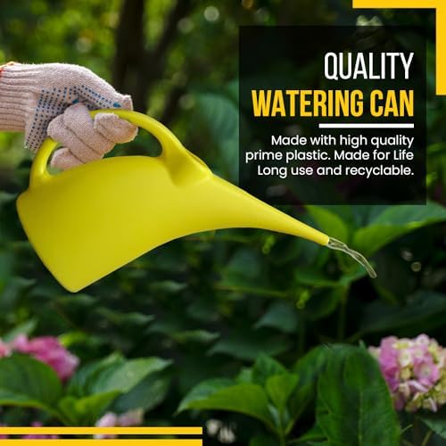 KP KOOL PRODUCTS Watering Can 1/2 Gallon - Small Watering Can for Indoor Plants - Outdoor Watering Can - Yellow Plant Waterer - Plastic Watering Can for Garden - 1 Pack - Image 3