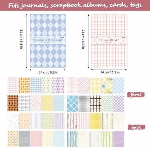 BESARME Scrapbook Paper Pad, 60 Sheets, 5.5 x 8.3 in, Double-Sided - Image 2