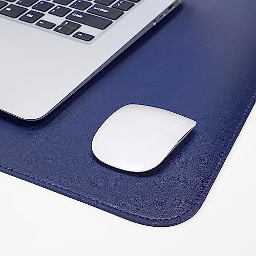 AFIING Leather Desk Pad Protector, Large Desk Mat with Natural Cork & PU Leather, Mouse Pad, Non-Slip, Waterproof Desk Writing Pad for Office and Home Blue - Image 6