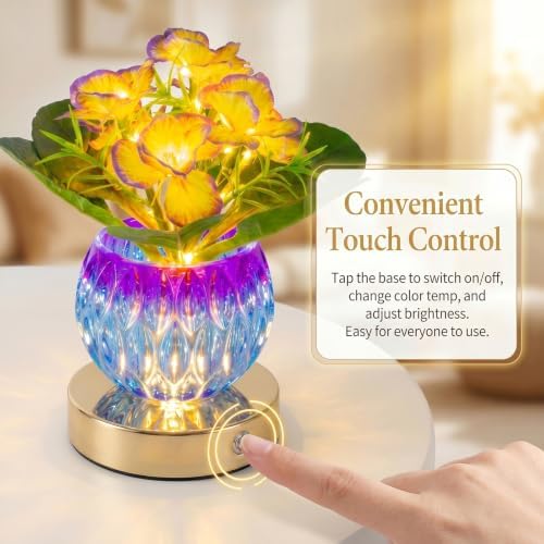 Primrose Flower Table Lamp, USB Rechargeable LED Bedside Lamp - Image 4