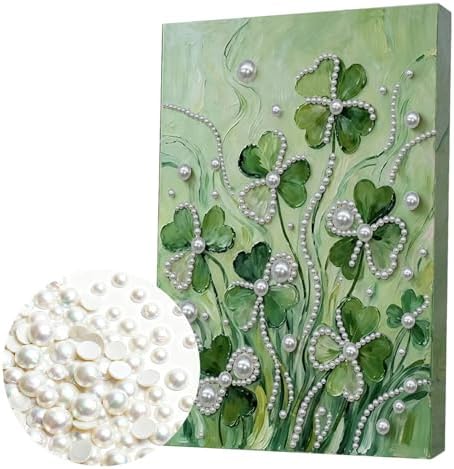 LQCrafK DIY Pearl Art Painting Handcraft Kit for Adults Beginners, Creative Design, Healing Stress-Relieving Home Wall Decoration, with Framed Painting and Tools-Clover by LQCrafK