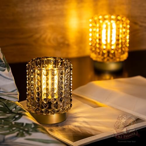 Battery Operated Lamp Timer, Small Cordless Lamp Decorative, Gray - Image 4