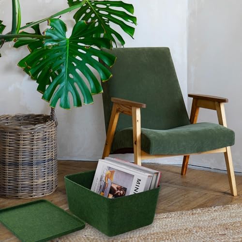 Welaxy Forest Green Felt Tray Lid for Desk Drawer Organizer Bin Minimalist - Image 5