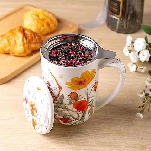 AmorArc Tea Cup With Infuser and Lid, 18oz Loose Leaf Tea Mug With Steeper - Image 2