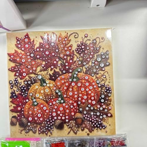 Framed Button Art Kit 11.8" DIY Mosaic Craft for Adults(Maple Pumpkin) - Image 4